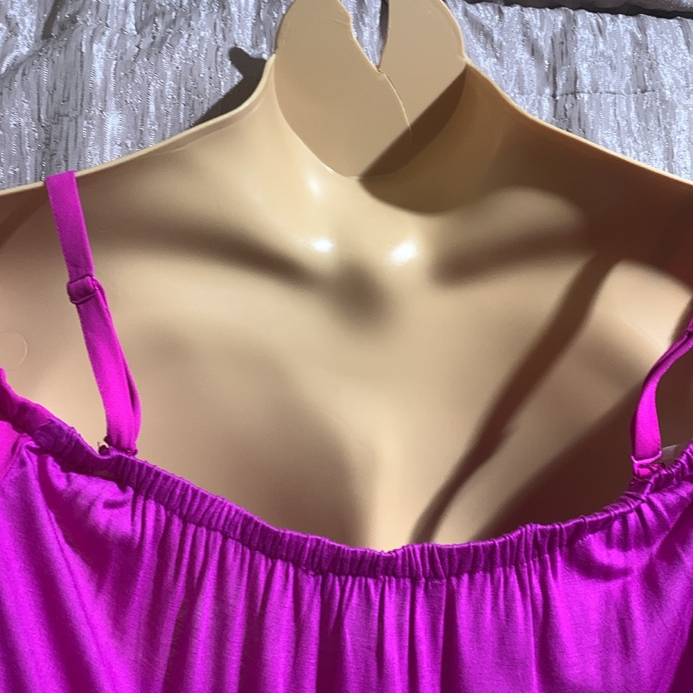 INC International Concepts Top Blouse 2X NWT Pink/Purple/Magenta Flame Stretchy - Picture 14 of 16